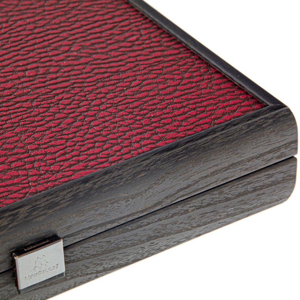 BURGUNDY RED Backgammon (Travel size)-Bordspill-Manopoulos-Small-Kvalitetstid AS