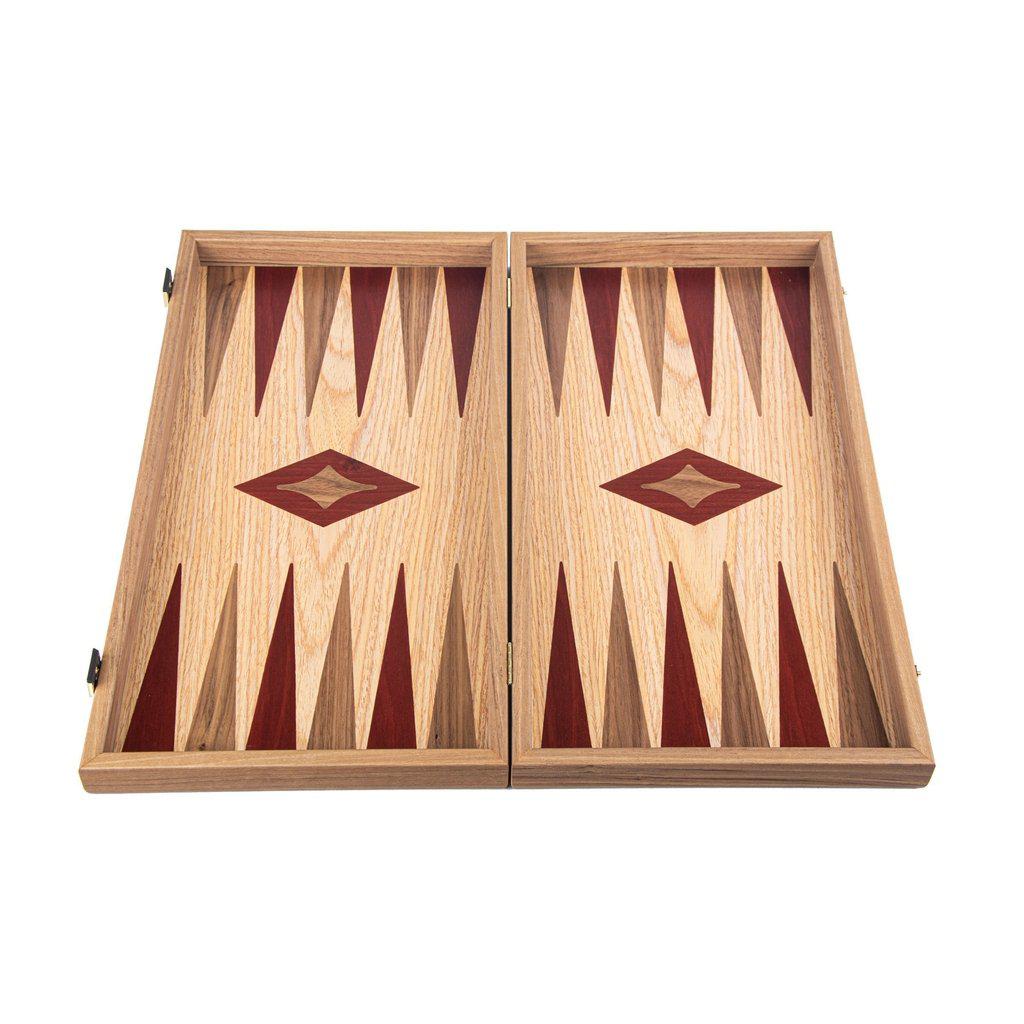 OAK & AMERICAN WALNUT Backgammon-Bordspill-Manopoulos-Large-Kvalitetstid AS