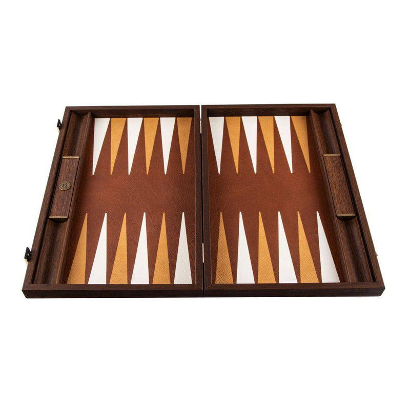 KNITTED LEATHER IN BROWN COLOUR Backgammon-Backgammon-Manopoulos-Large-Kvalitetstid AS