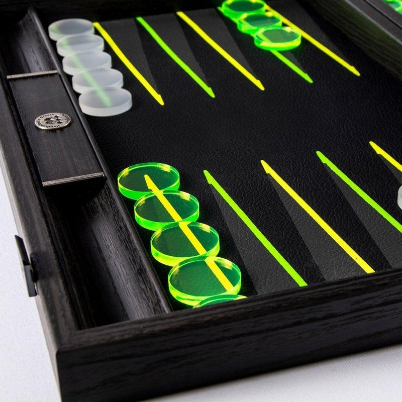 FLUO GREEN UV Backgammon-Bordspill-Manopoulos-Large-Kvalitetstid AS