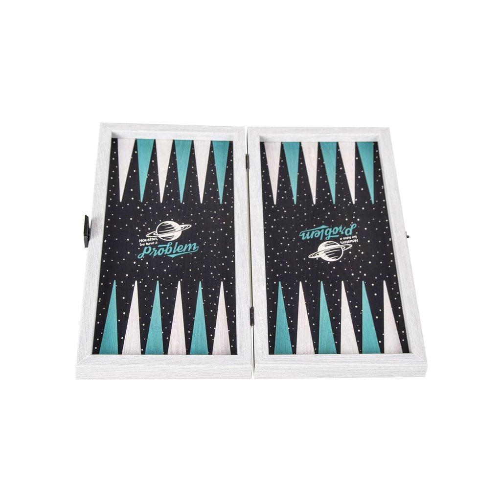 SPACE HOUSTON - Travel Size Backgammon-Bordspill-Manopoulos-Small-Kvalitetstid AS