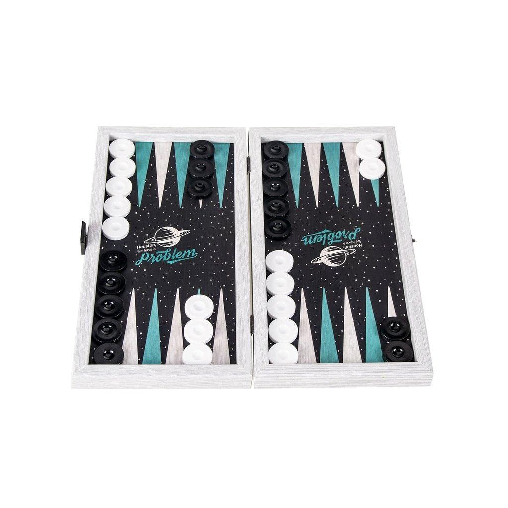 SPACE HOUSTON - Travel Size Backgammon-Bordspill-Manopoulos-Small-Kvalitetstid AS