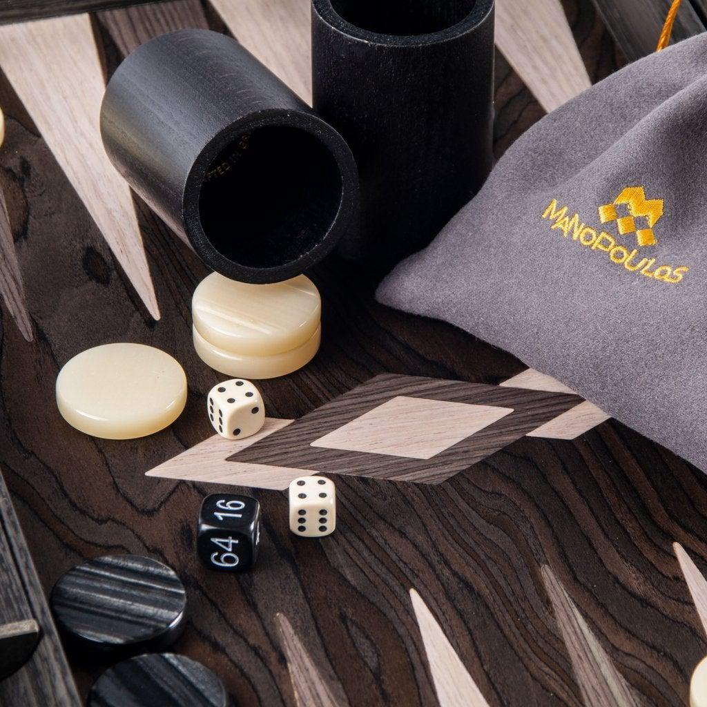 EBONY BURL Backgammon-Bordspill-Manopoulos-Large-Kvalitetstid AS