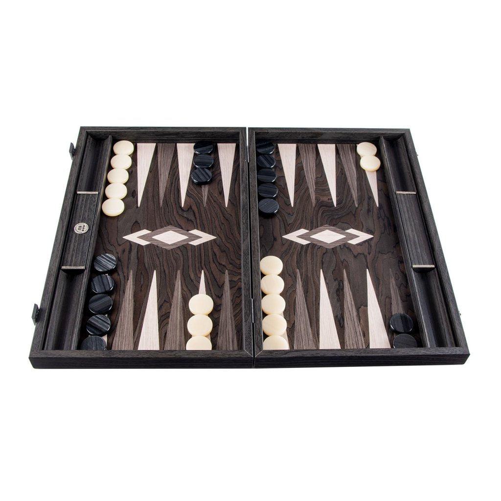 EBONY BURL Backgammon-Bordspill-Manopoulos-Large-Kvalitetstid AS