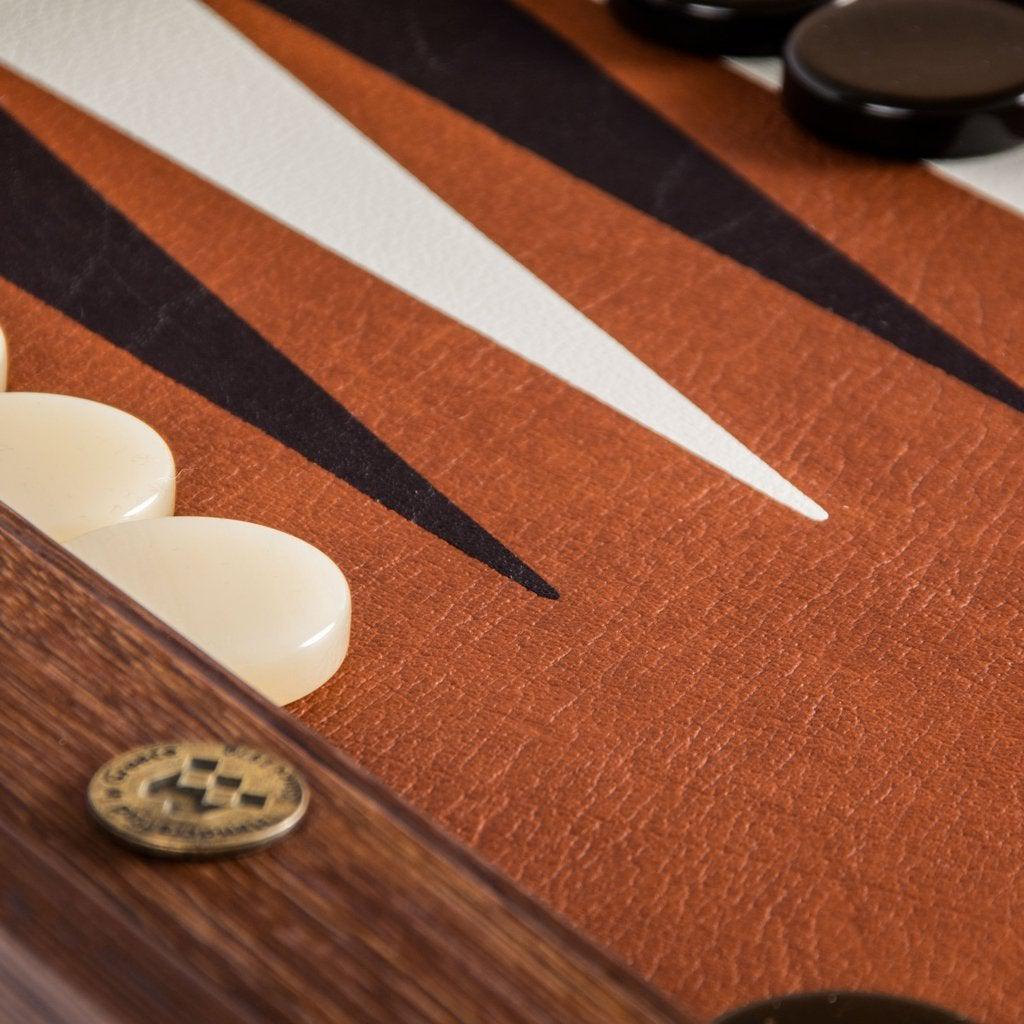 CARAMEL BROWN Backgammon-Bordspill-Manopoulos-Large-Kvalitetstid AS