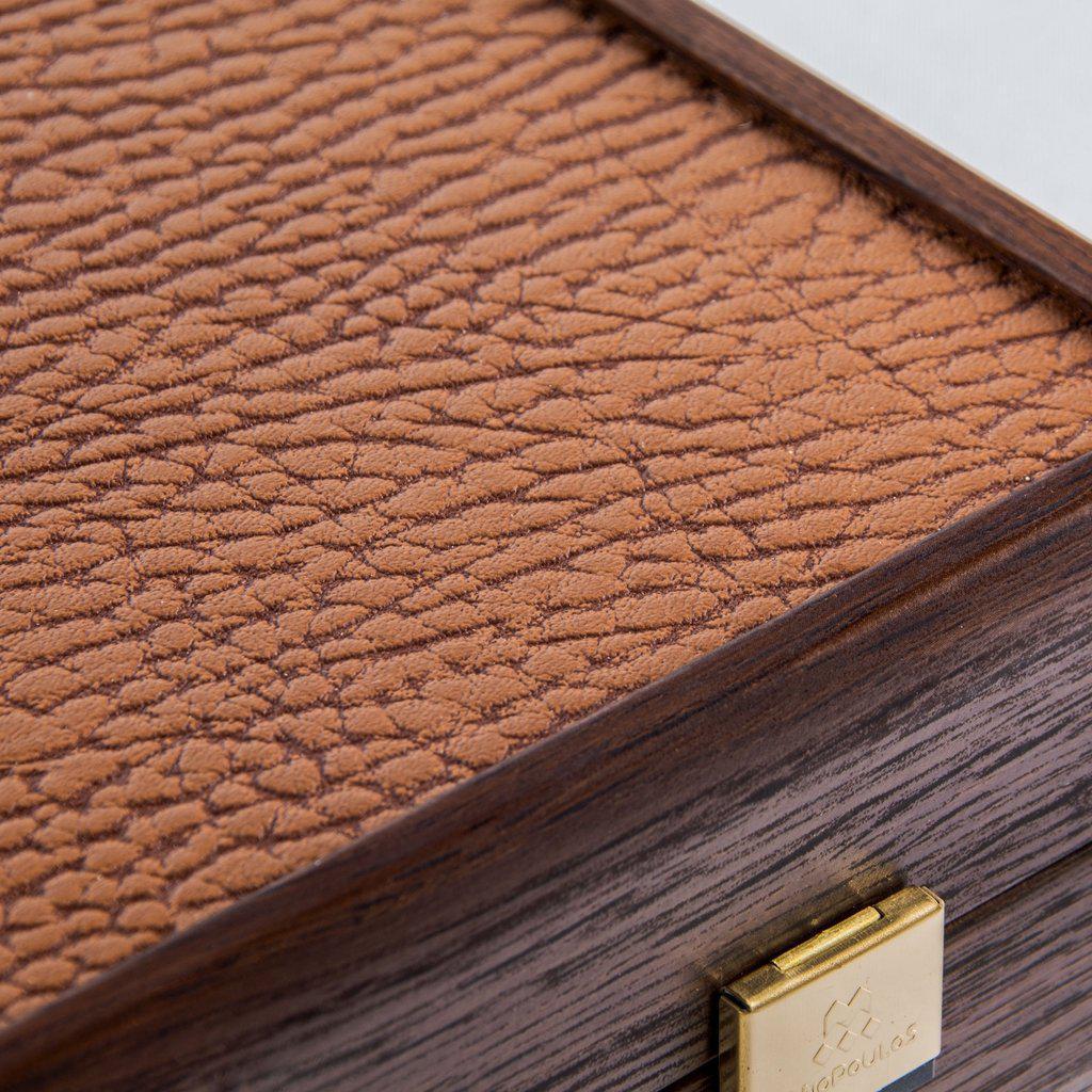 CARAMEL BROWN Backgammon-Bordspill-Manopoulos-Large-Kvalitetstid AS