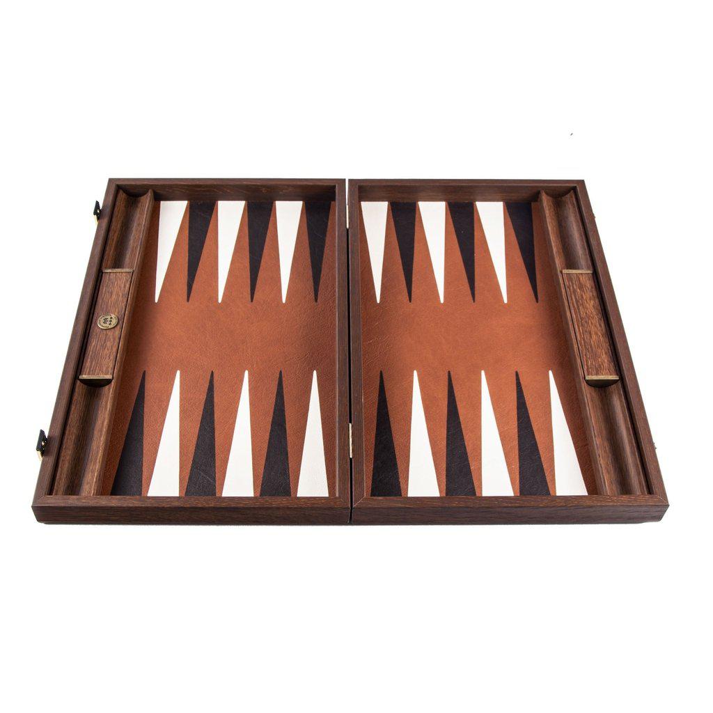 CARAMEL BROWN Backgammon-Bordspill-Manopoulos-Large-Kvalitetstid AS