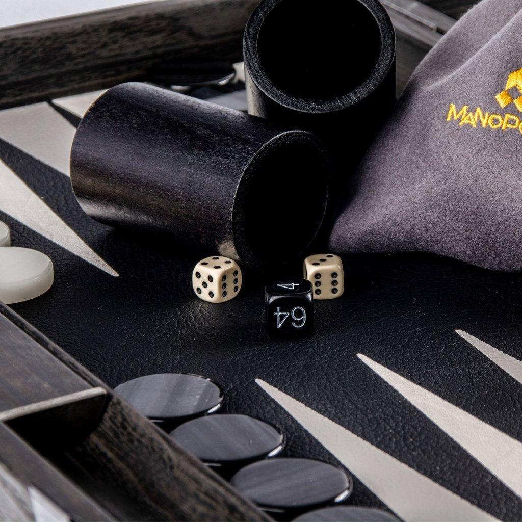 CLASSIC BLACK Backgammon-Bordspill-Manopoulos-Large-Kvalitetstid AS