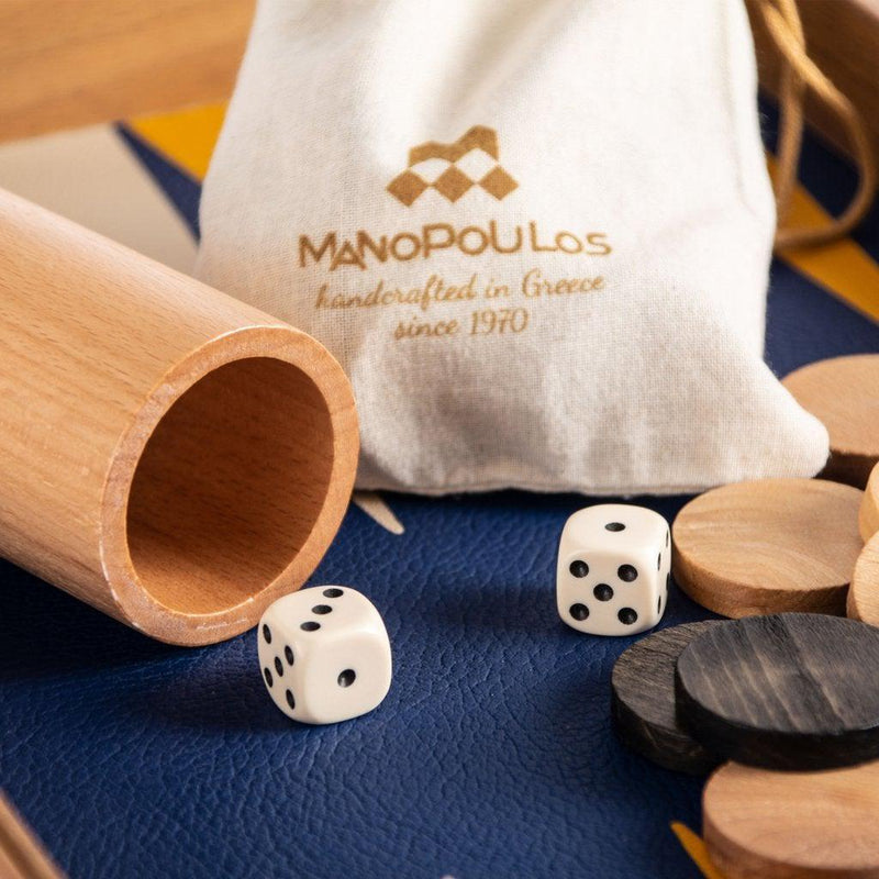ROYAL BLUE Backgammon-Bordspill-Manopoulos-Large-Kvalitetstid AS