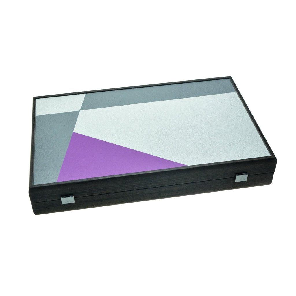TRAFFIC PURPLE MINIMALIST ART Backgammon-Bordspill-Manopoulos-Large-Kvalitetstid AS