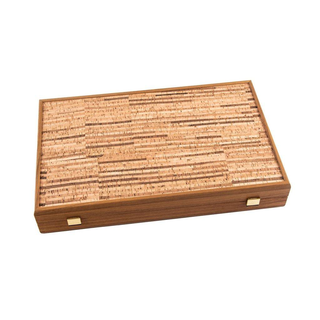 NATURAL CORK Backgammon (with olive wood checkers)-Bordspill-Manopoulos-Large-Kvalitetstid AS