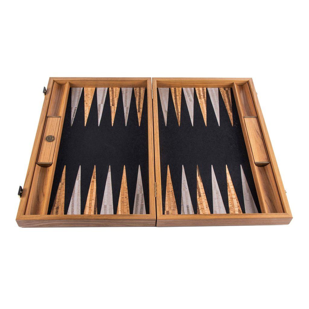 NATURAL CORK Backgammon (with olive wood checkers)-Bordspill-Manopoulos-Large-Kvalitetstid AS