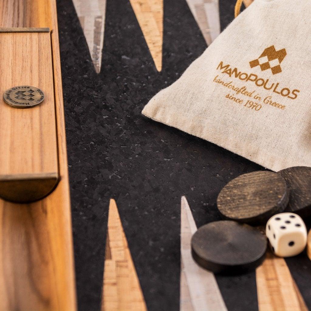 NATURAL CORK Backgammon (with olive wood checkers)-Bordspill-Manopoulos-Large-Kvalitetstid AS