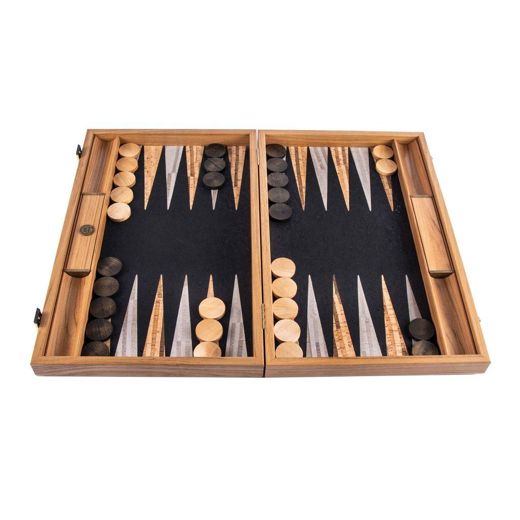NATURAL CORK Backgammon (with olive wood checkers)-Bordspill-Manopoulos-Large-Kvalitetstid AS