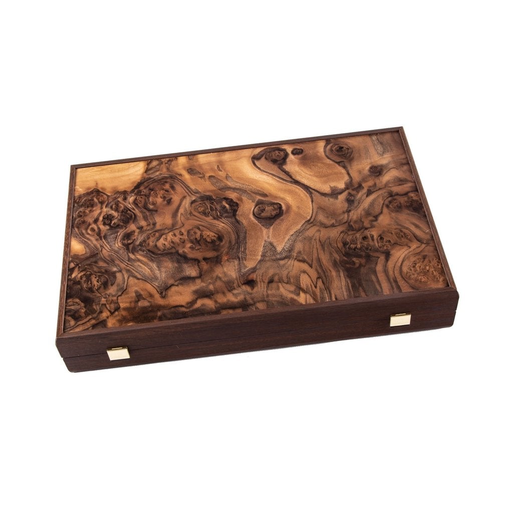 NATURAL BURL with PEARL ELEMENTS Backgammon-Backgammon-Manopoulos-Large-Kvalitetstid AS