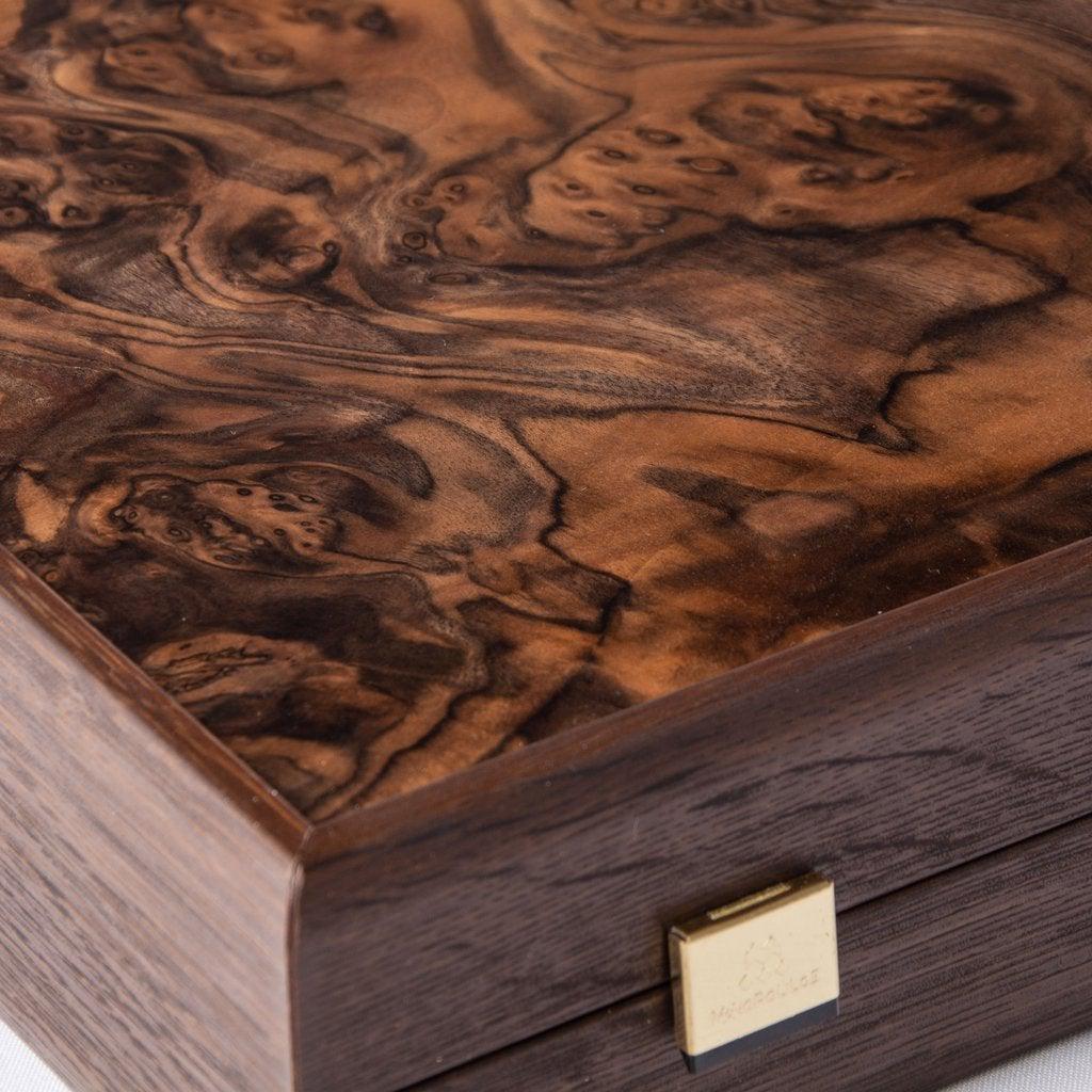 NATURAL BURL with PEARL ELEMENTS Backgammon-Backgammon-Manopoulos-Large-Kvalitetstid AS