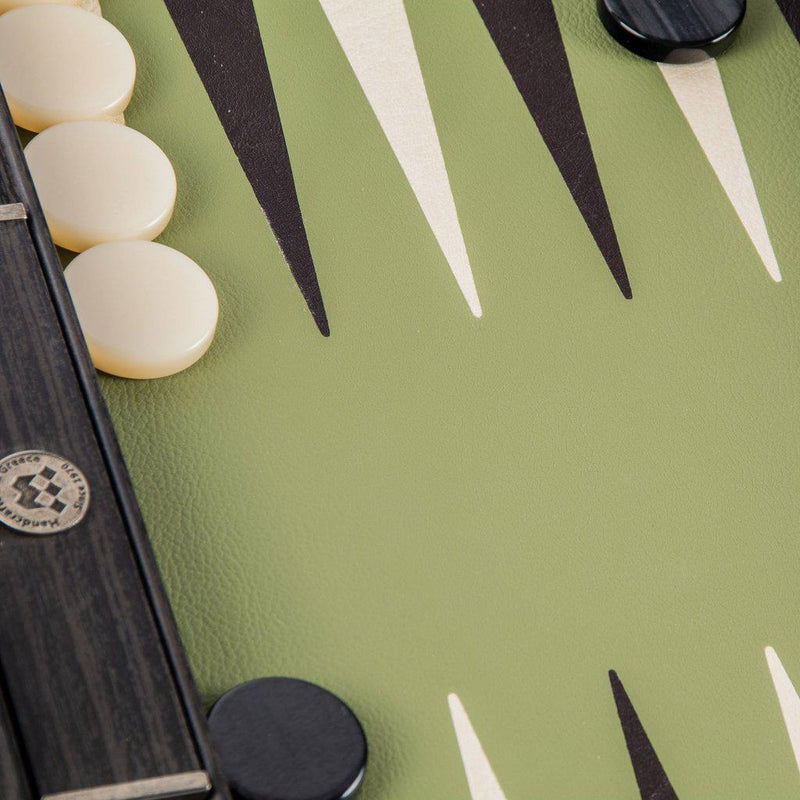 OLIVE GREEN Backgammon-Bordspill-Manopoulos-Large-Kvalitetstid AS