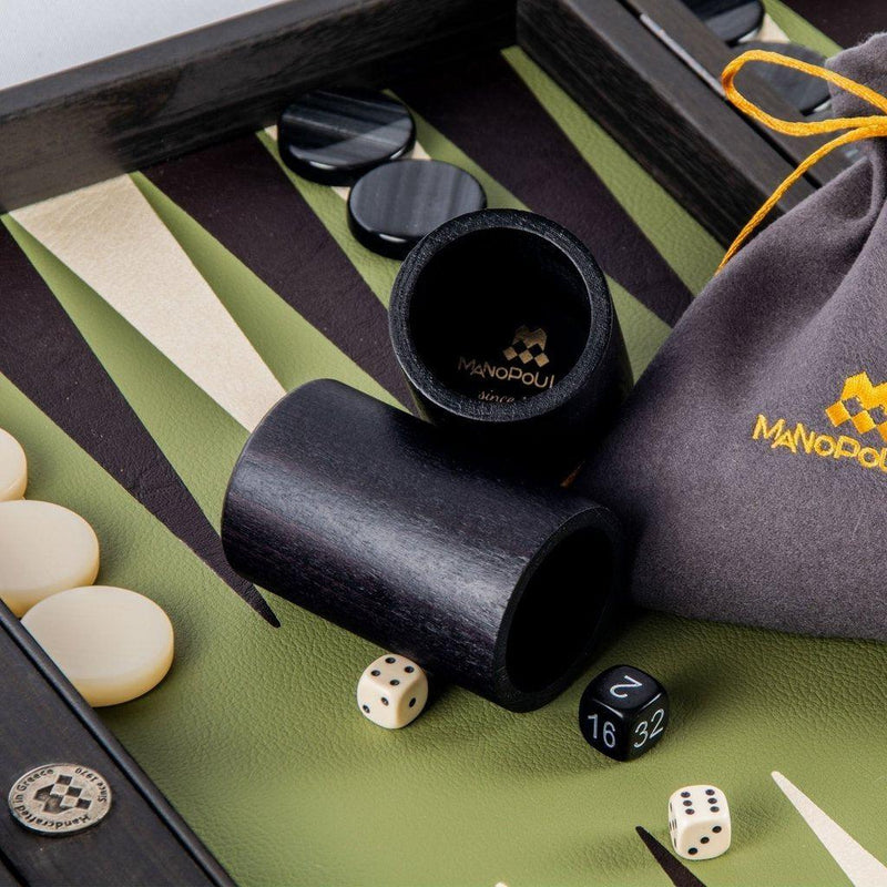 OLIVE GREEN Backgammon-Bordspill-Manopoulos-Large-Kvalitetstid AS