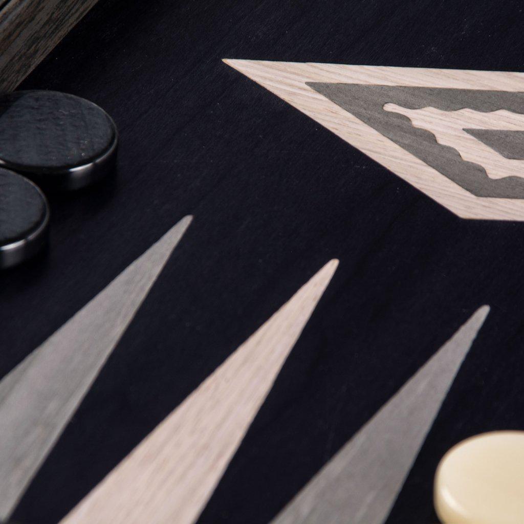 PEARLY GREY VAVONA Backgammon-Bordspill-Manopoulos-Large-Kvalitetstid AS