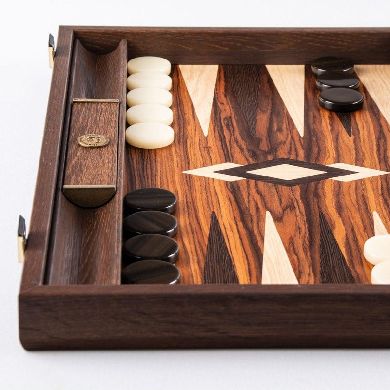 PALISANDER CROWN CUT Backgammon-Bordspill-Manopoulos-Large-Kvalitetstid AS