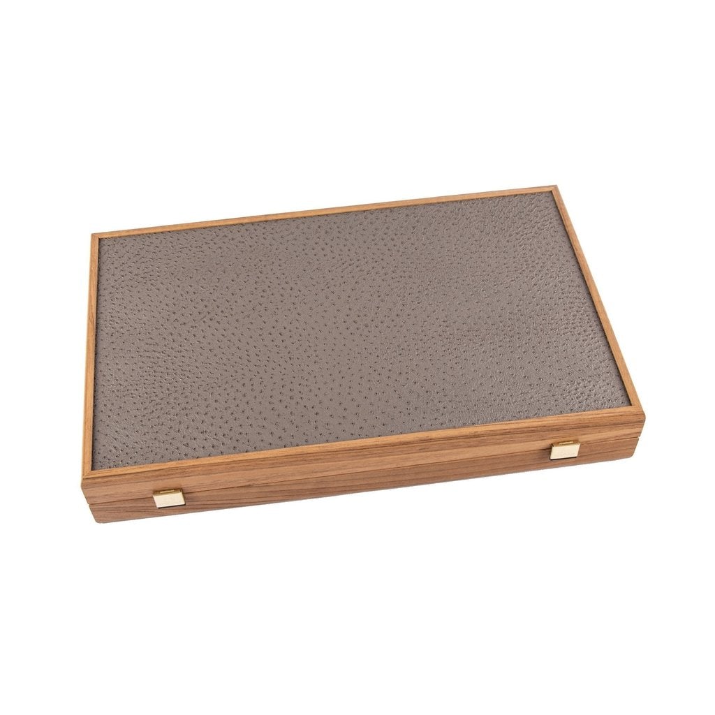 GREY BEIGE OSTRICH TOTE Backgammon-Backgammon-Manopoulos-Large-Kvalitetstid AS