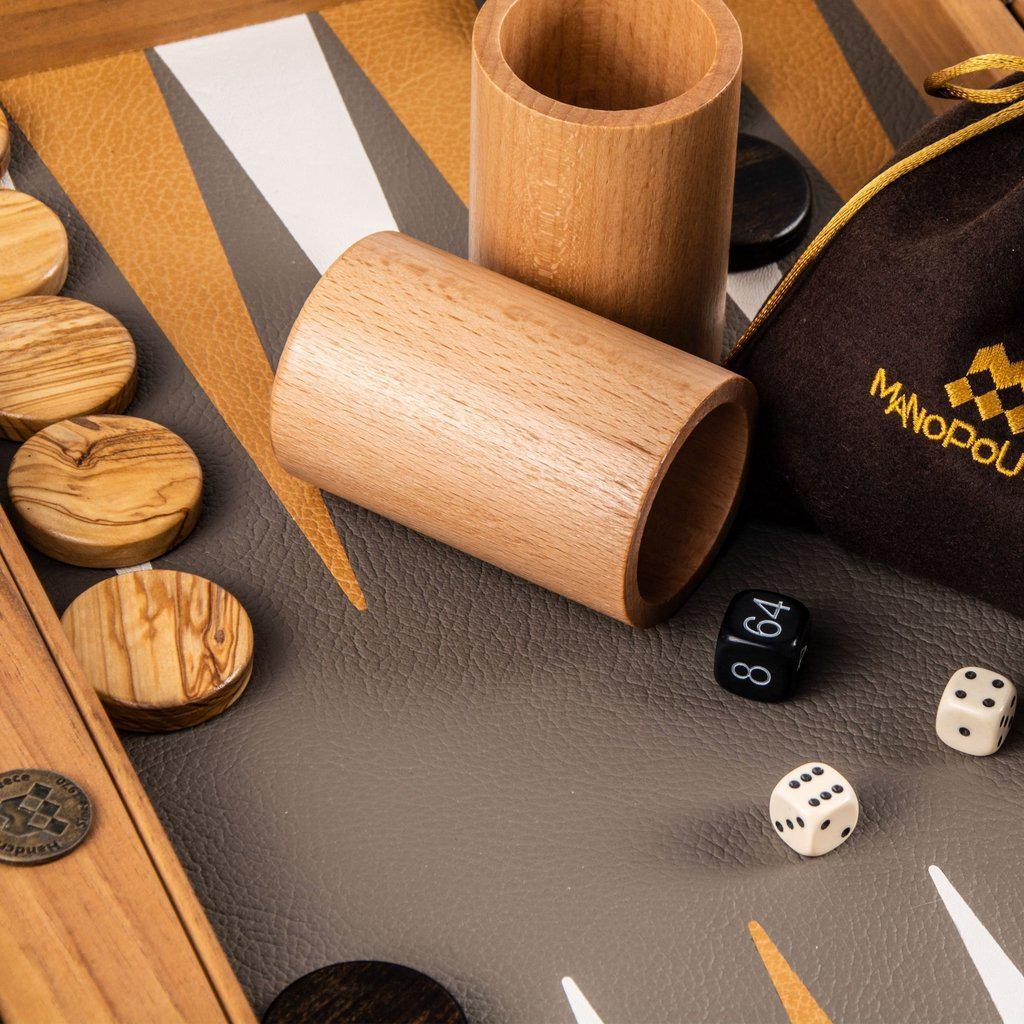 GREY BEIGE OSTRICH TOTE Backgammon-Backgammon-Manopoulos-Large-Kvalitetstid AS