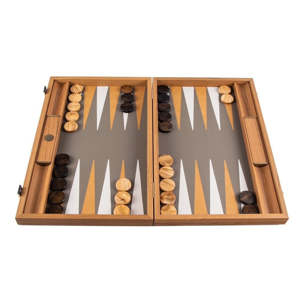 GREY BEIGE OSTRICH TOTE Backgammon-Backgammon-Manopoulos-Large-Kvalitetstid AS