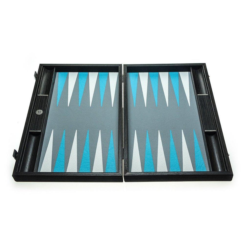TURQUOISE BLUE MINIMALIST ART Backgammon-Bordspill-Manopoulos-Large-Kvalitetstid AS