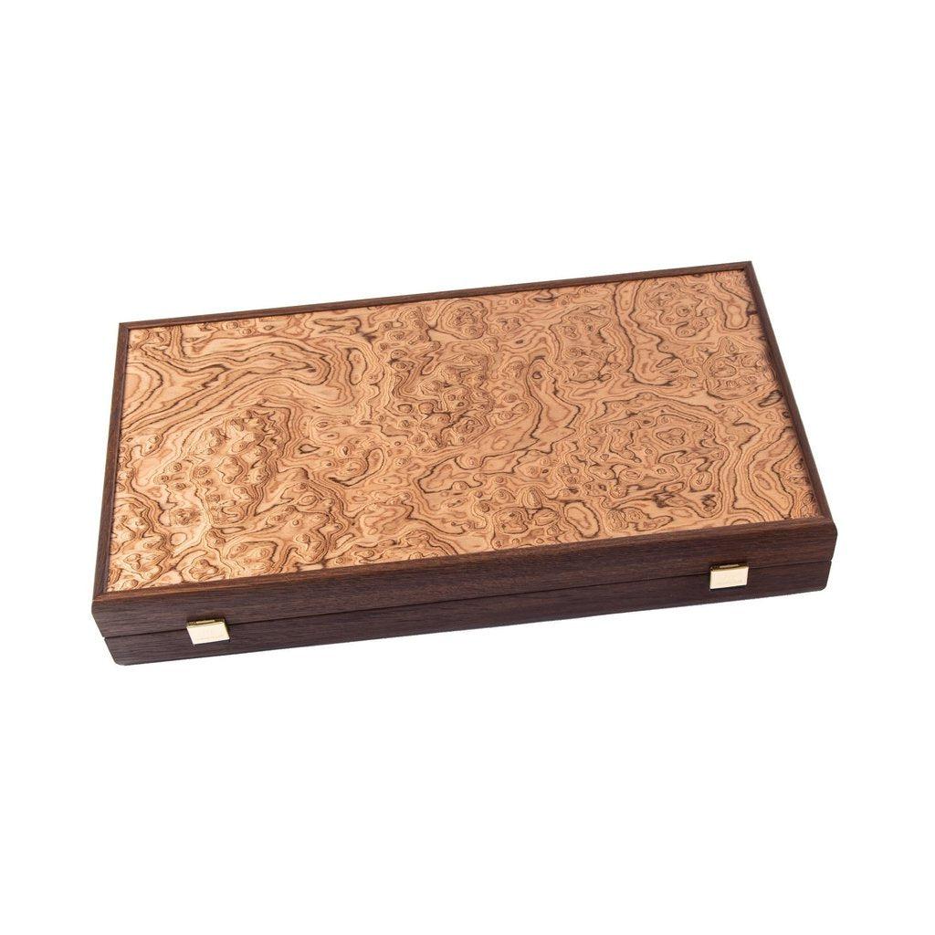 WALNUT BURL Backgammon-Bordspill-Manopoulos-Large-Kvalitetstid AS