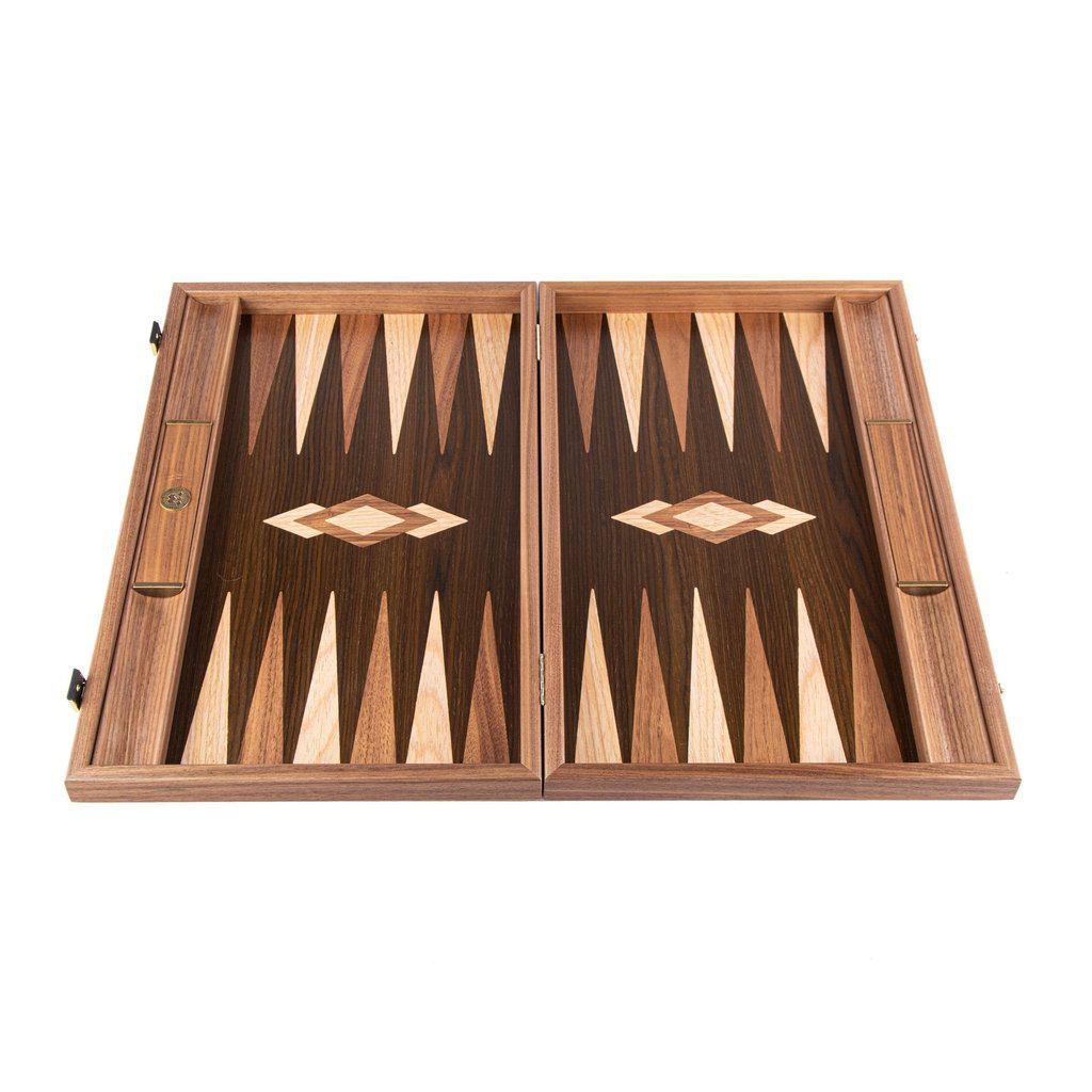 WALNUT NATURAL TREE TRUNK Backgammon-Bordspill-Manopoulos-Large-Kvalitetstid AS