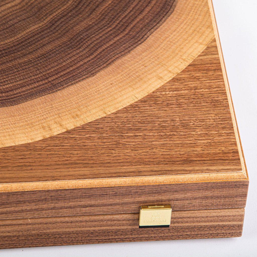 WALNUT NATURAL TREE TRUNK Backgammon-Bordspill-Manopoulos-Large-Kvalitetstid AS