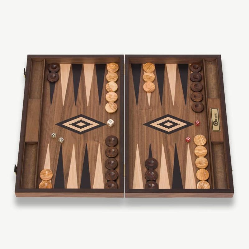 Backgammon i valnøtt (60x47 cm) - velg farge-Backgammon-Uber Games-Svart-Kvalitetstid AS