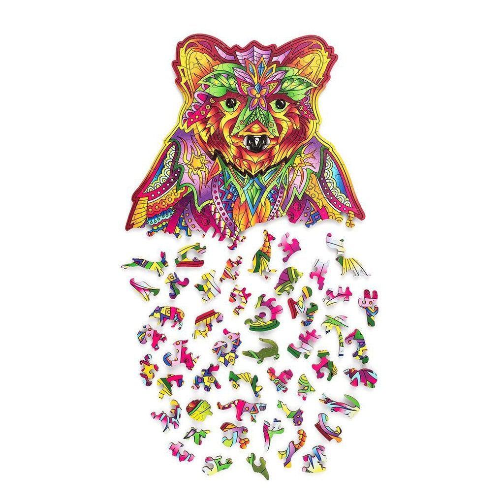 Spirit Bear - wooden colorful puzzle by WoodTrick.