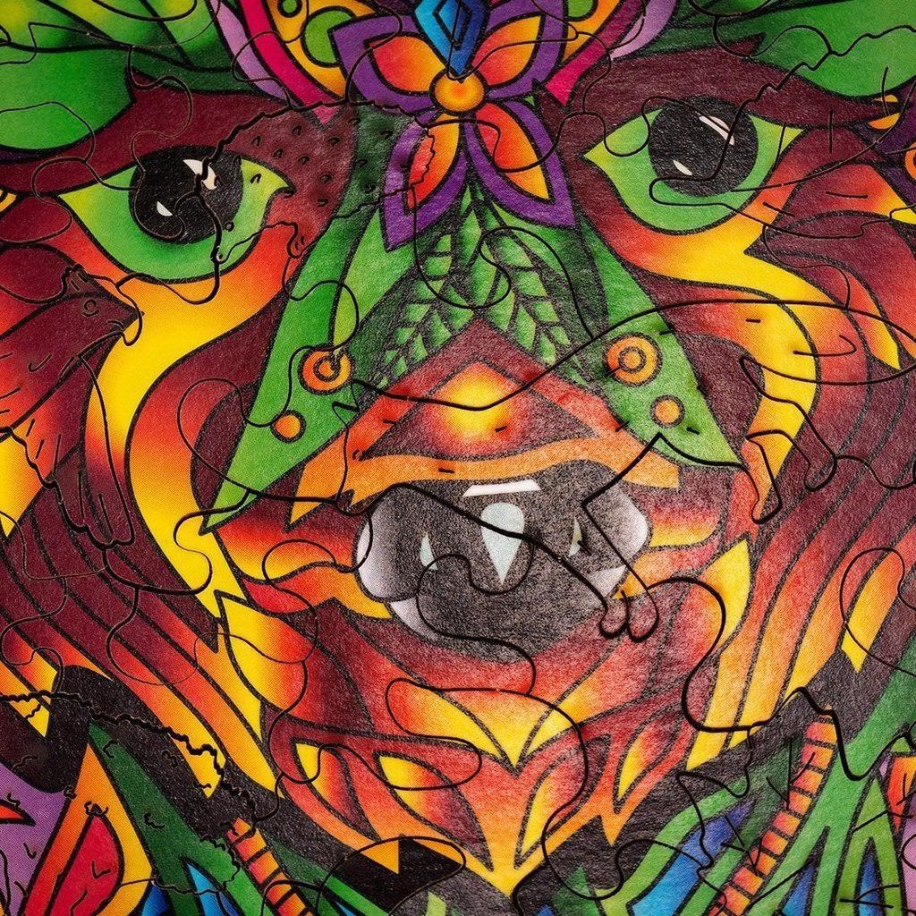 Spirit Bear - wooden colorful puzzle by WoodTrick.