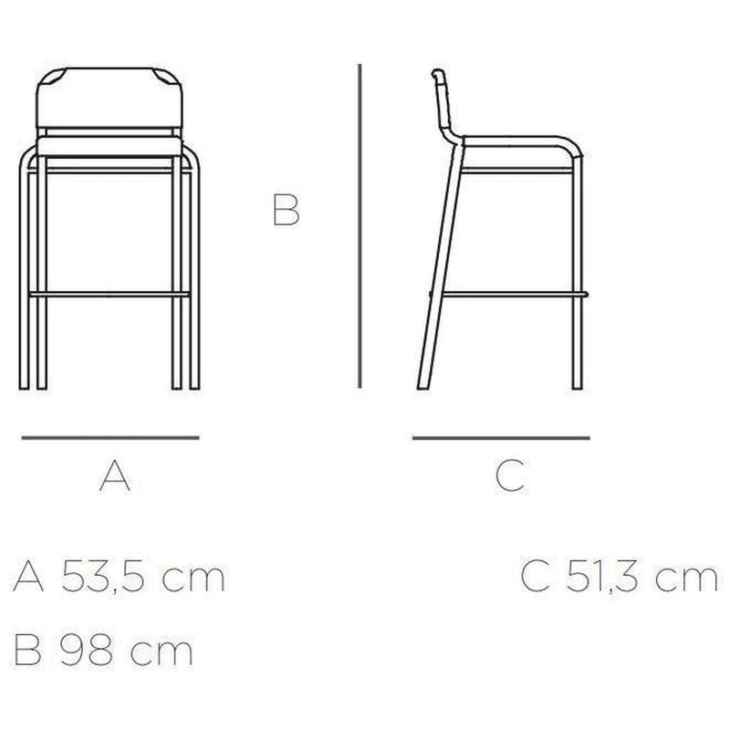 Barstol | Diana-Utemøbler-Balliu-White-Blue-Blank-Kvalitetstid AS