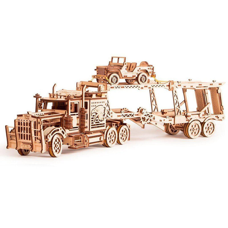 Car Trailer - 3D mekanisk 3D byggesett i tre fra WoodTrick