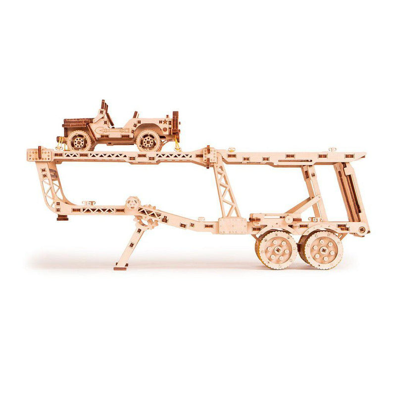 Car Trailer - 3D mekanisk 3D byggesett i tre fra WoodTrick