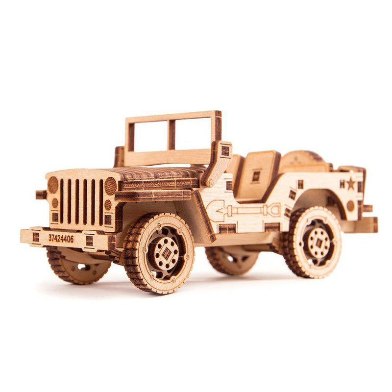Car Trailer - 3D mekanisk 3D byggesett i tre fra WoodTrick