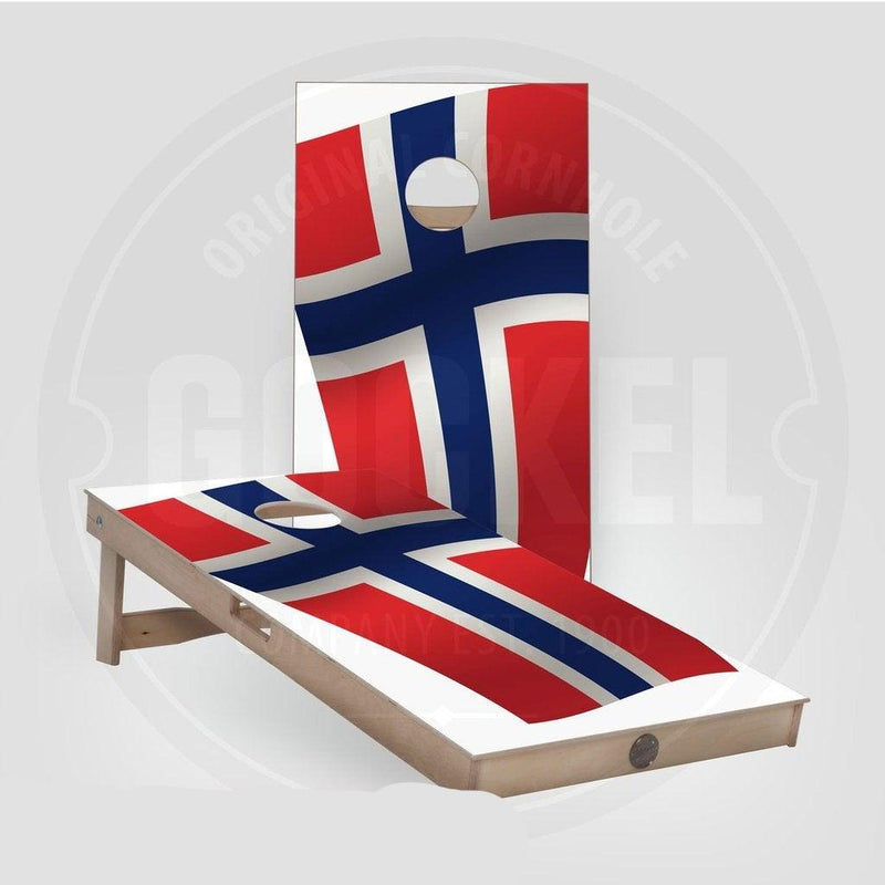 Cornhole Gockel | Det originale ertepose-spillet-Utespill-Gockel-dobbel-norsk flagg-Kvalitetstid AS