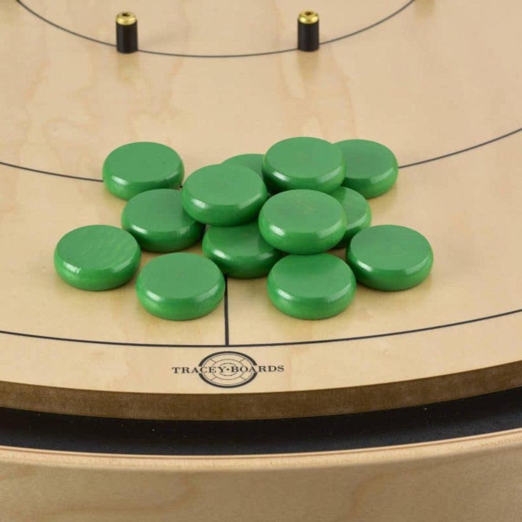 Crokinole - ekstrabrikker-Crokinole tilbehør-Tracey Boards-Grønn-Kvalitetstid AS