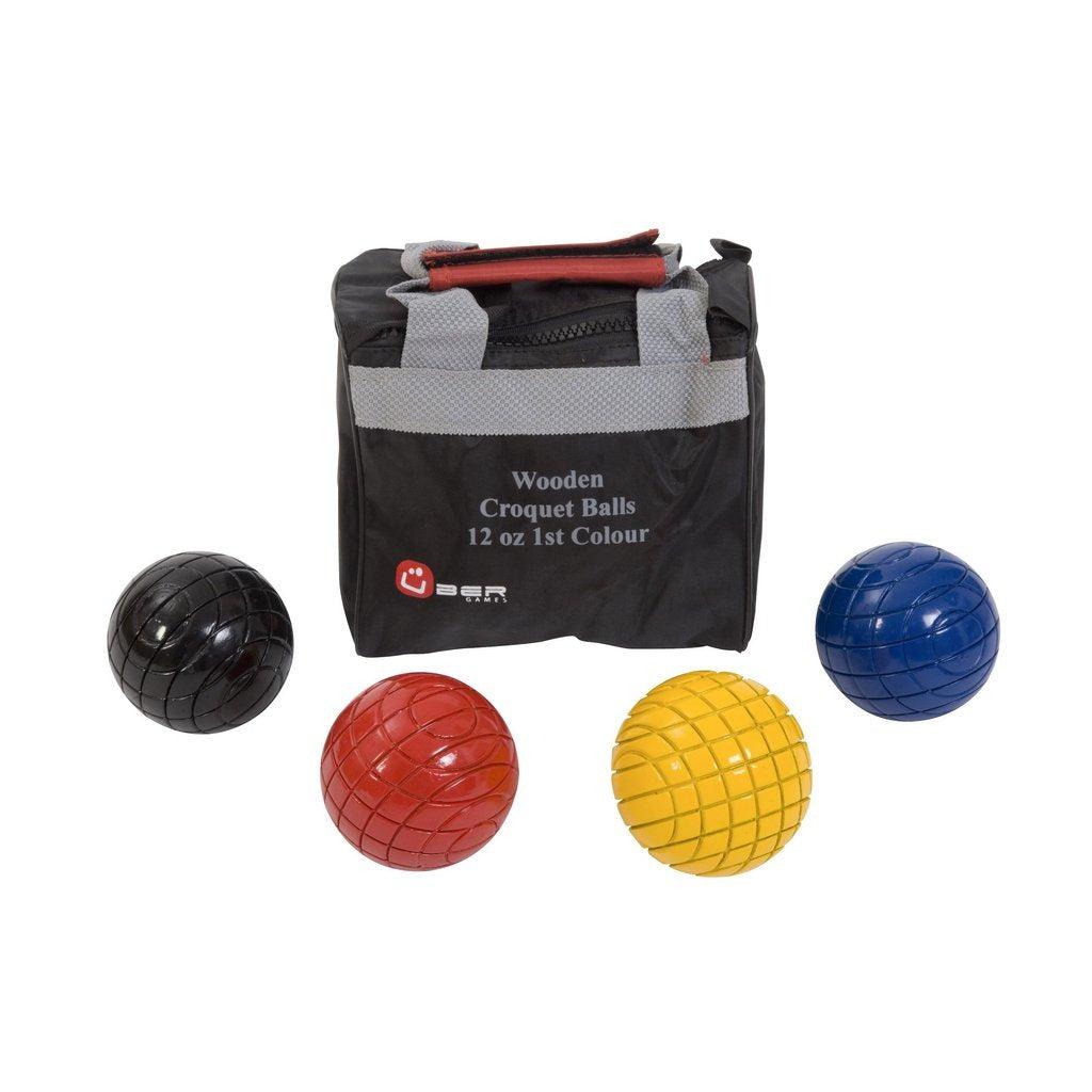 Croquet - krokketkuler-Tilbehør-Uber Games-Tre-340g-Primærfarger: blå/rød/sort/gul-Kvalitetstid AS
