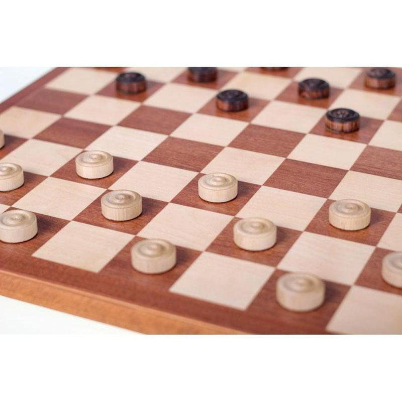 Dam | Fransk | Intarsia | 100 felt-Bordspill-Sunrise Chess-Kvalitetstid AS