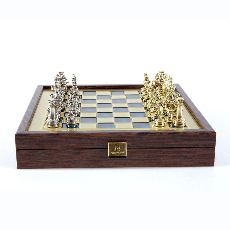 Gresk-romersk periode | Sjakksett i eske (27*27cm)-Chess-Manopoulos-Brun-Kvalitetstid AS