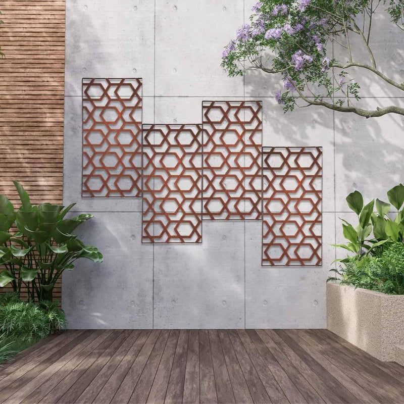Designskjerm | Metall Core-Ten | Hive-Designskjerm-Core Landscape Products-60 x 120cm-Kvalitetstid AS