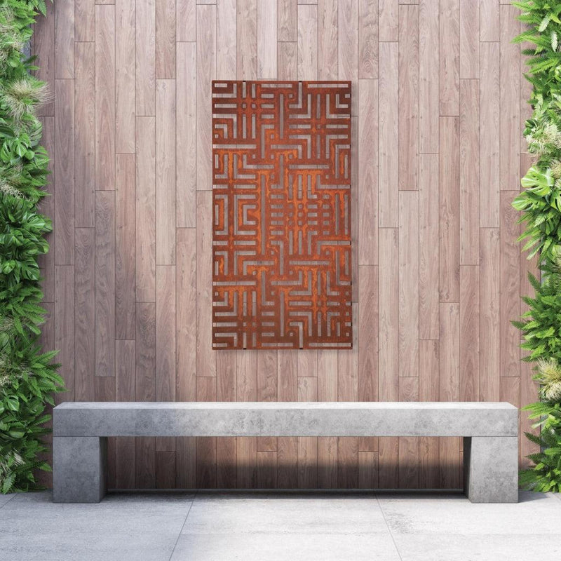Designskjerm | Metall Core-Ten | Labyrinth-Designskjerm-Core Landscape Products-60 x 120cm-Kvalitetstid AS
