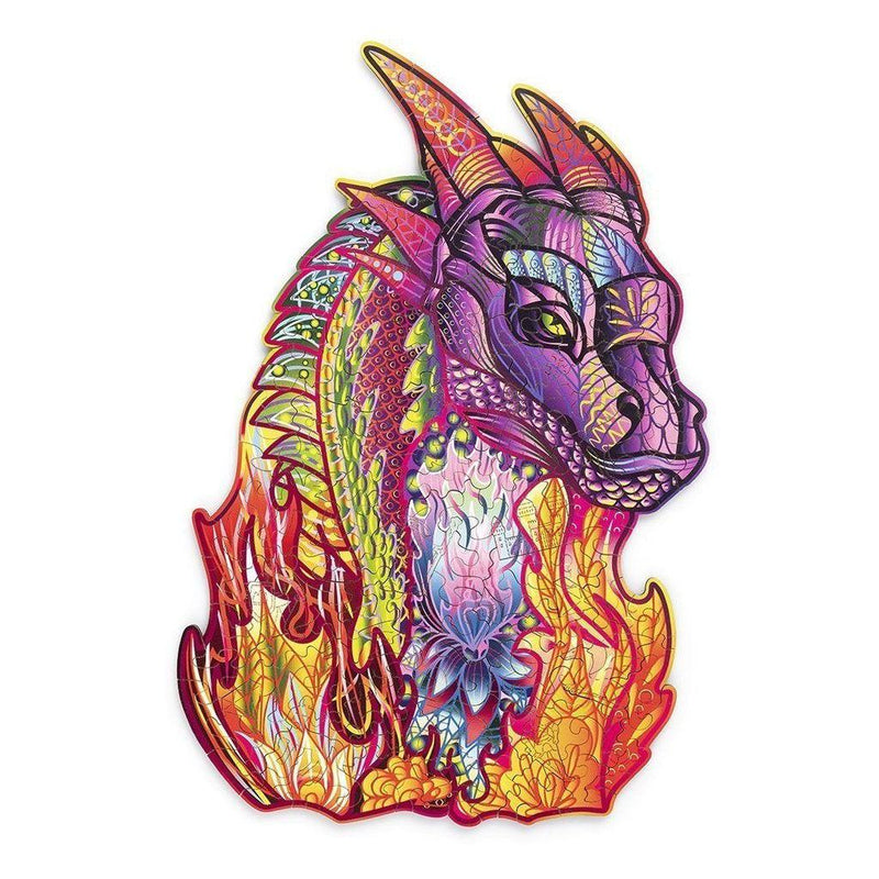 Wizard Dragon - wooden colorful puzzle by WoodTrick.
