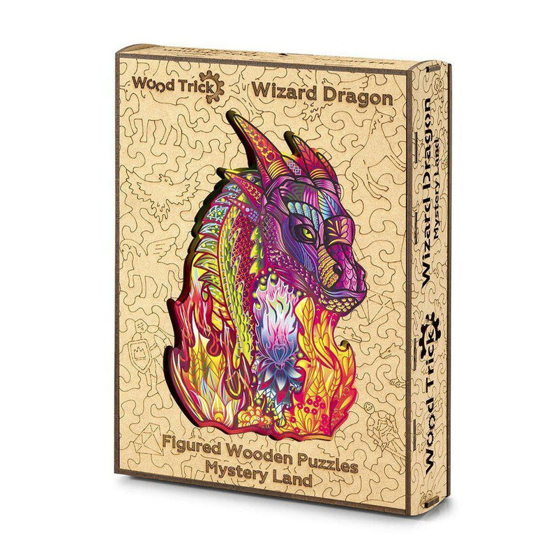Wizard Dragon - wooden colorful puzzle by WoodTrick.