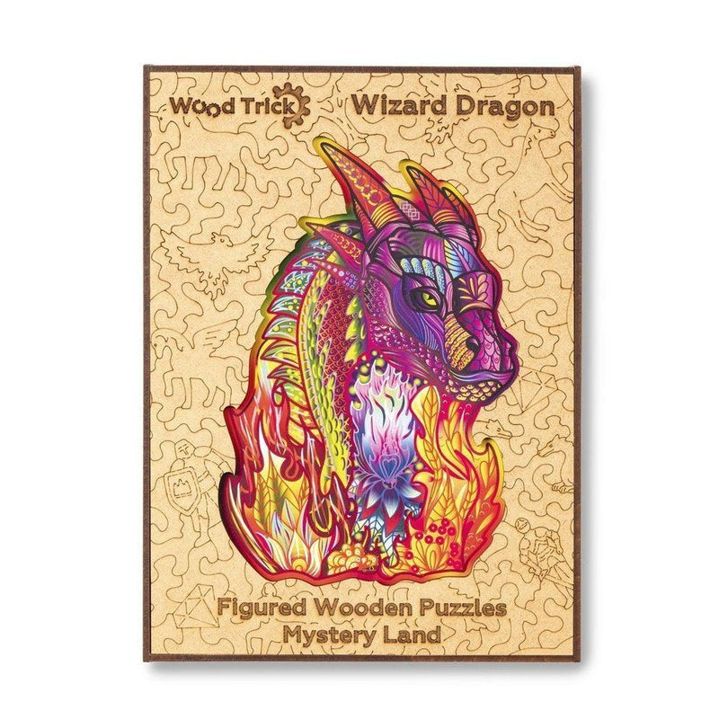 Wizard Dragon - wooden colorful puzzle by WoodTrick.