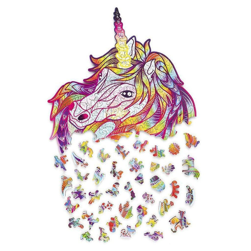 Sparkle Unicorn - wooden colorful puzzle by WoodTrick.