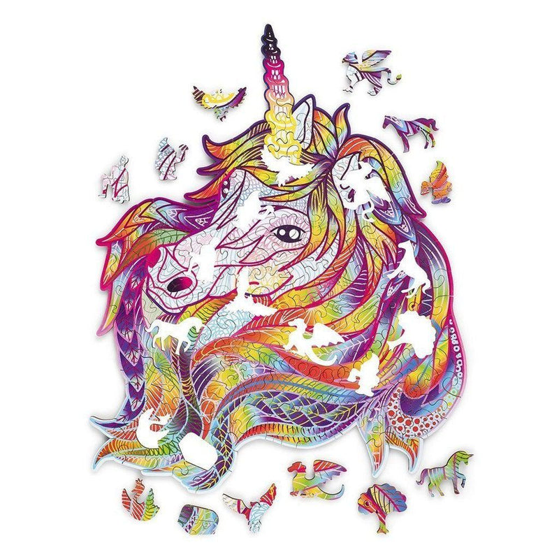 Sparkle Unicorn - wooden colorful puzzle by WoodTrick.